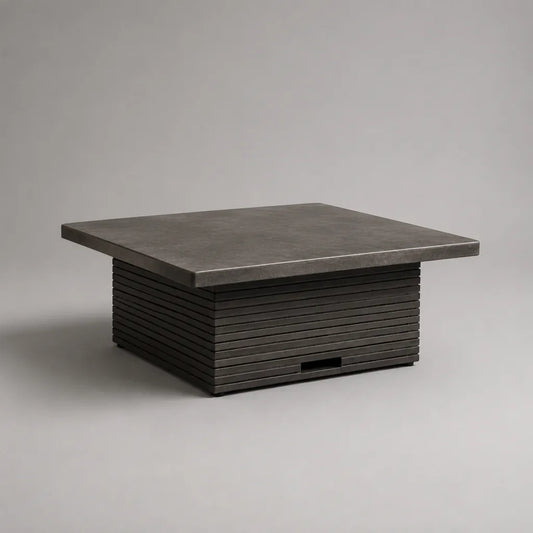 Quadratischer Gartentisch aus Aluminium mit Keramikplatte, Graphitgrau/Anthrazit, 80 × 80 × 45 cm