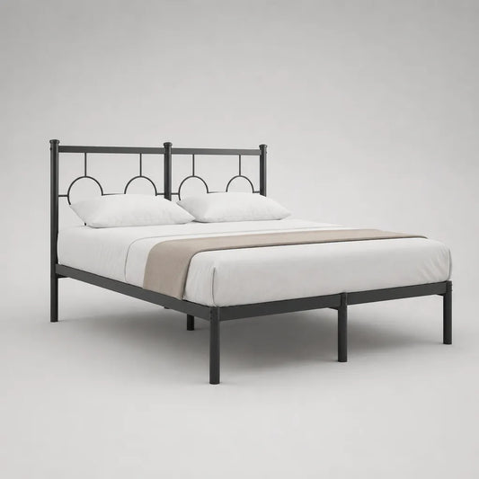 Metallbett Doppelbettgestell, Schwarz, Liegefläche 160 x 200 cm, Außenmaß ca. 208 x 166 x 95 cm