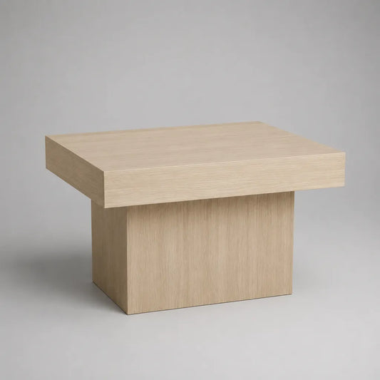 Quadratischer Couchtisch aus MDF mit Eichenfurnier, Naturhellbraun, 70 × 70 × 45 cm